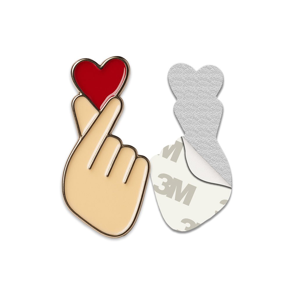 Korean Finger Heart Metal Phone Sticker With 3M Sticky Backing - StickyPins