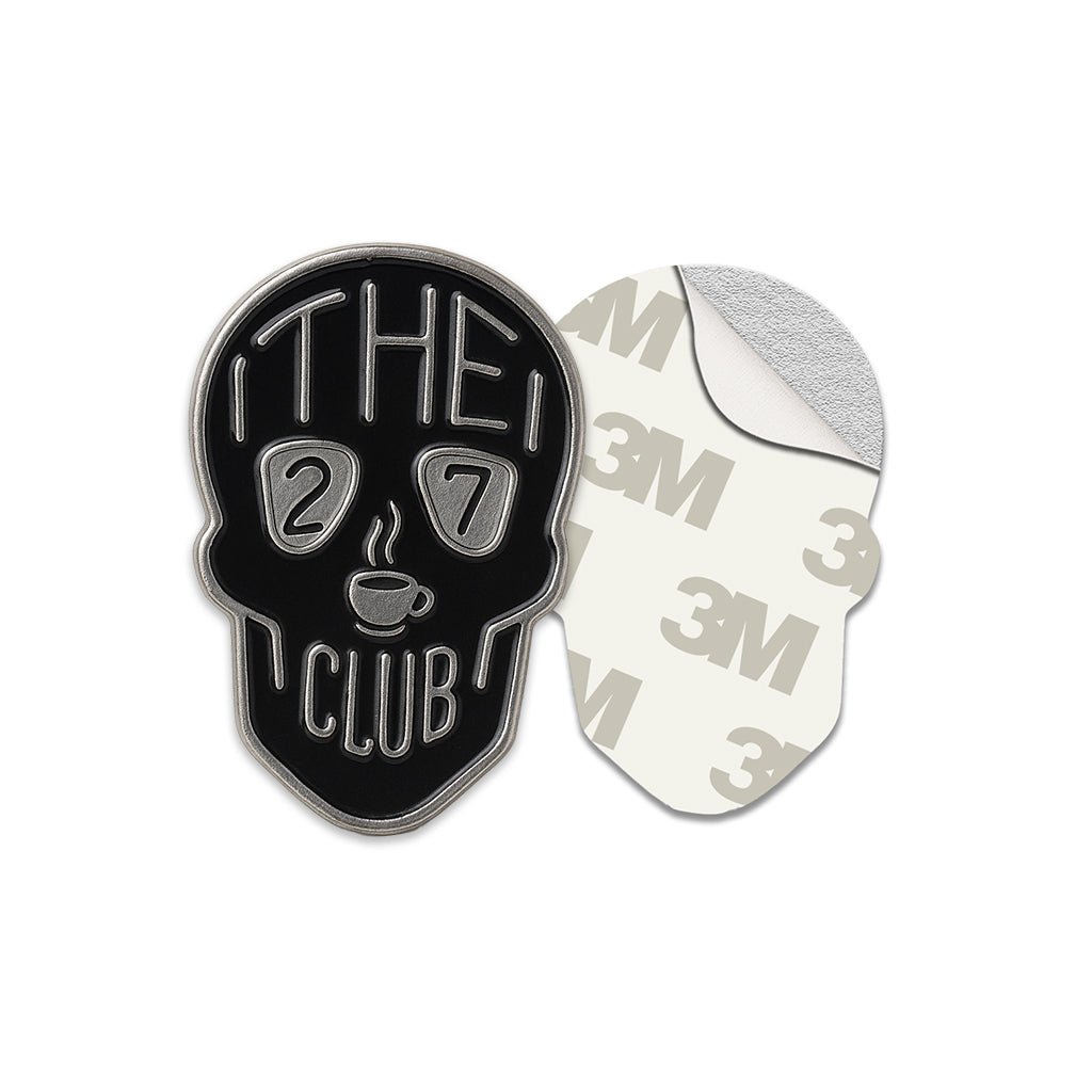 The 27 Club Skull Metal Phone Sticker With 3M Sticky Backing - StickyPins