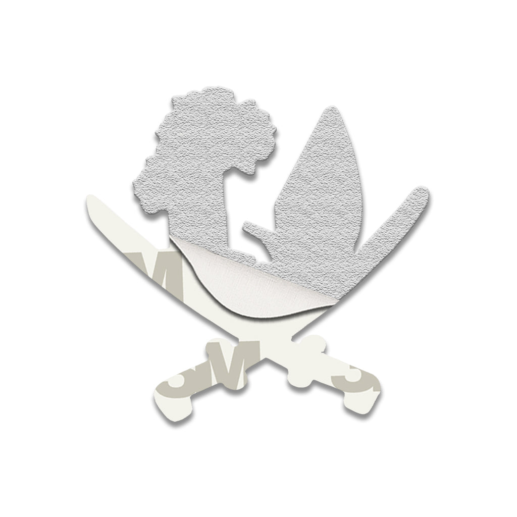 Qatar Emblem Silver Metal Phone Sticker With 3M Sticky Backing - StickyPins