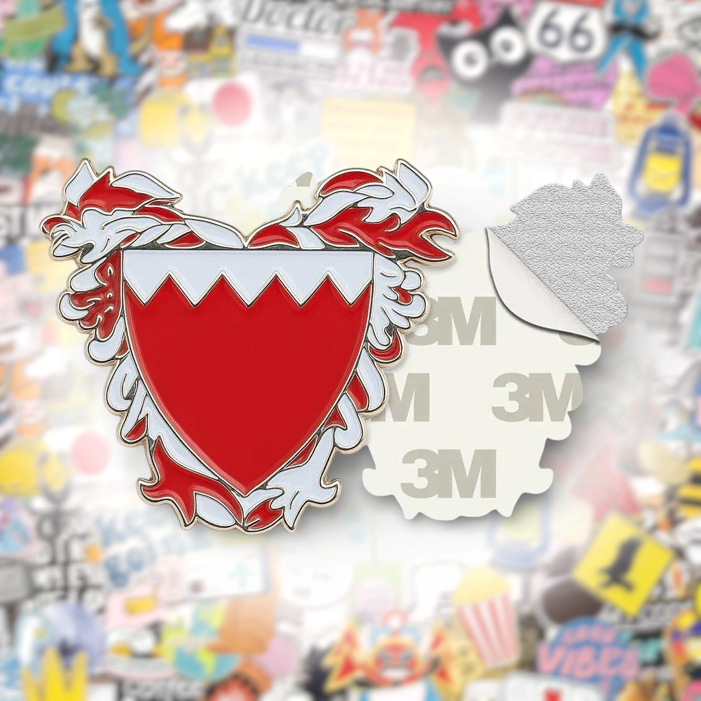Bahrain Shield Metal Phone Sticker With 3M Sticky Backing - StickyPins
