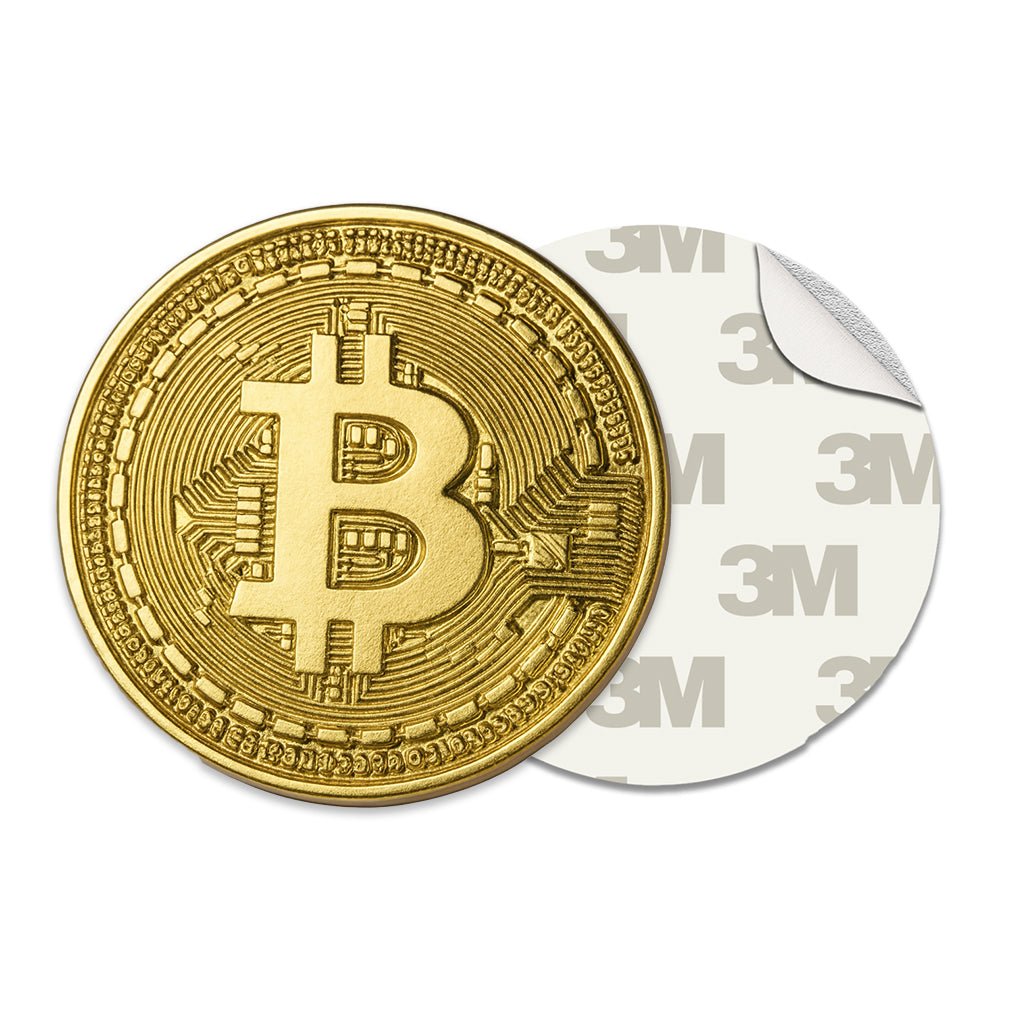 Bitcoin Gold Metal Phone Sticker With 3M Sticky Backing - StickyPins