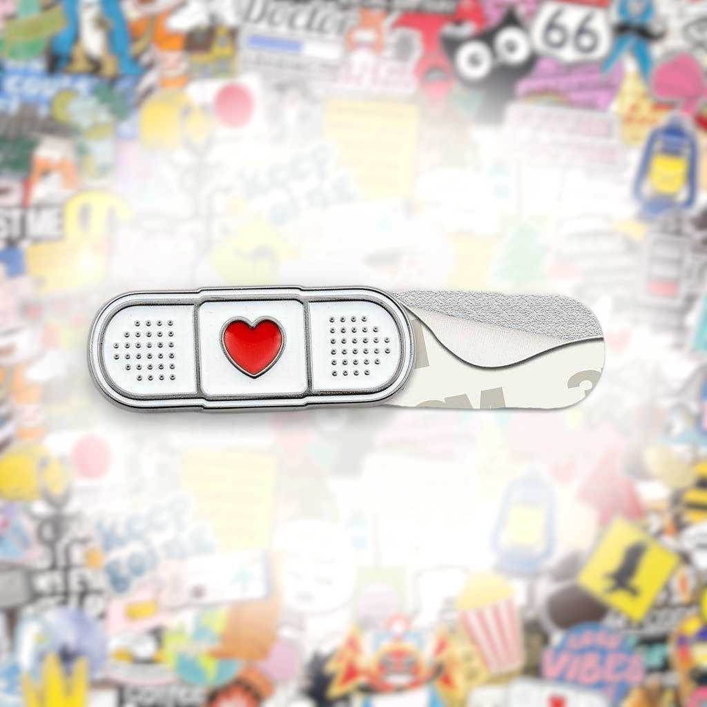 Heart Bandage Metal Phone Sticker With 3M Sticky Backing - StickyPins