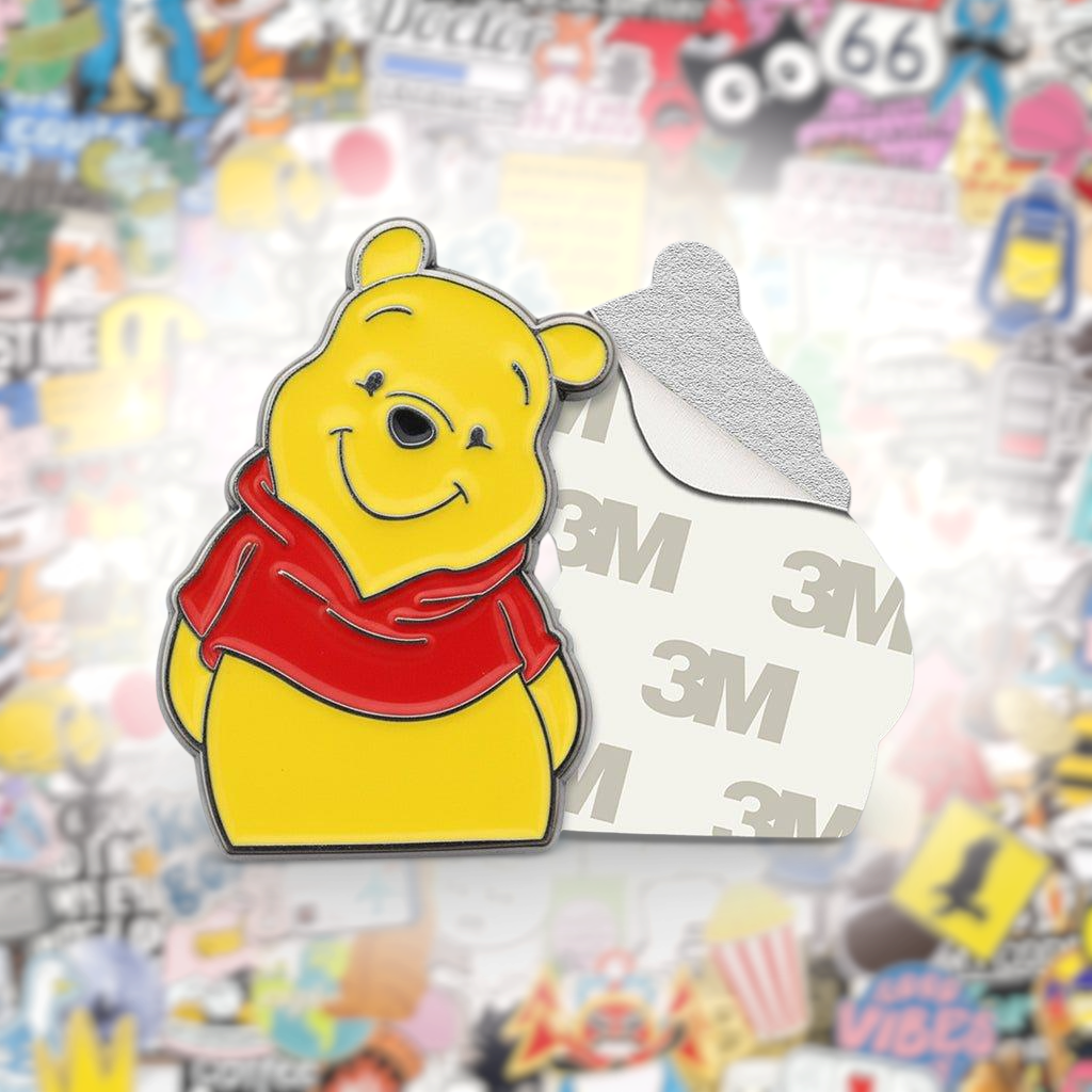 Winnie the Pooh Metal Phone Sticker With 3M Sticky Backing - StickyPins