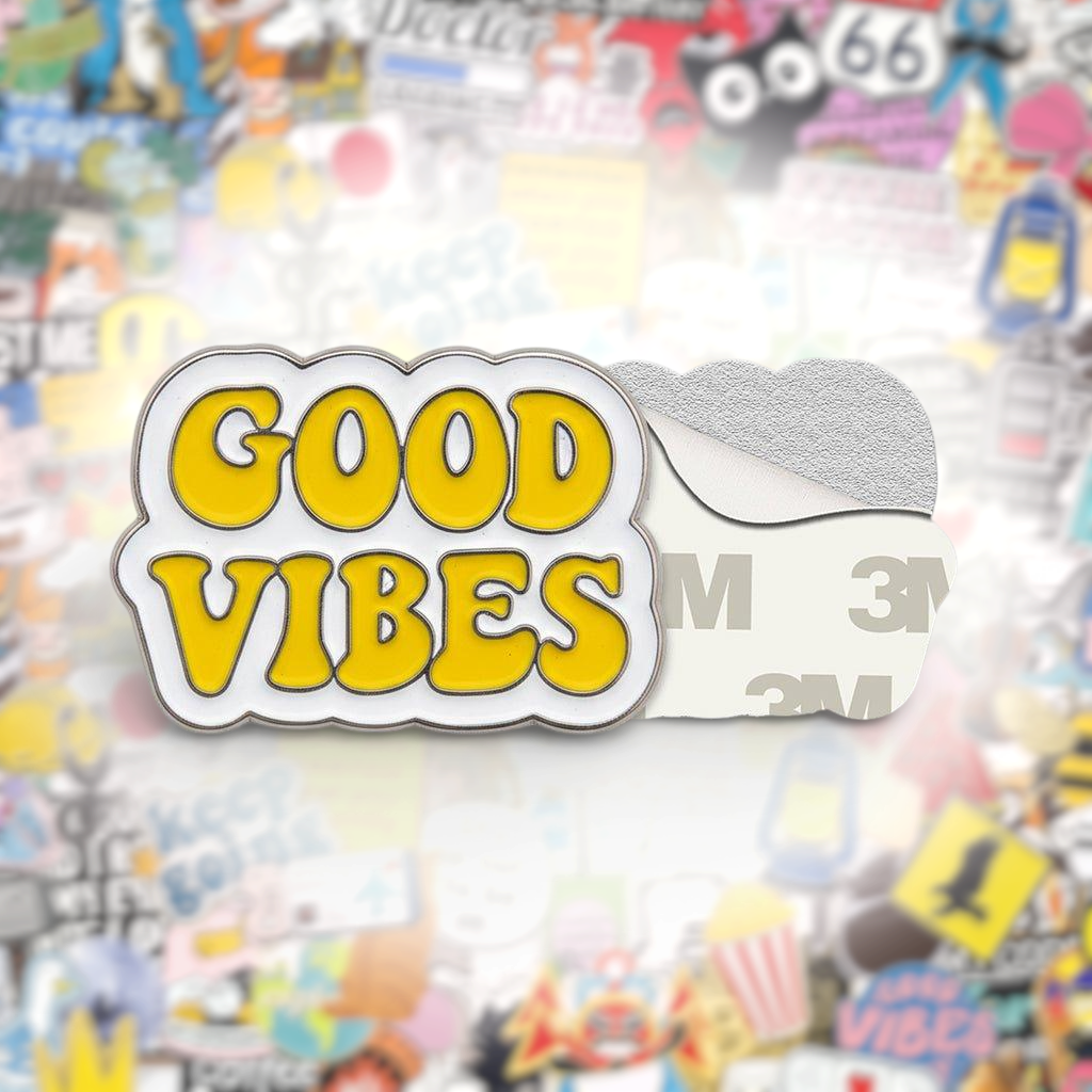 Good Vibes Metal Phone Sticker With 3M Sticky Backing - StickyPins