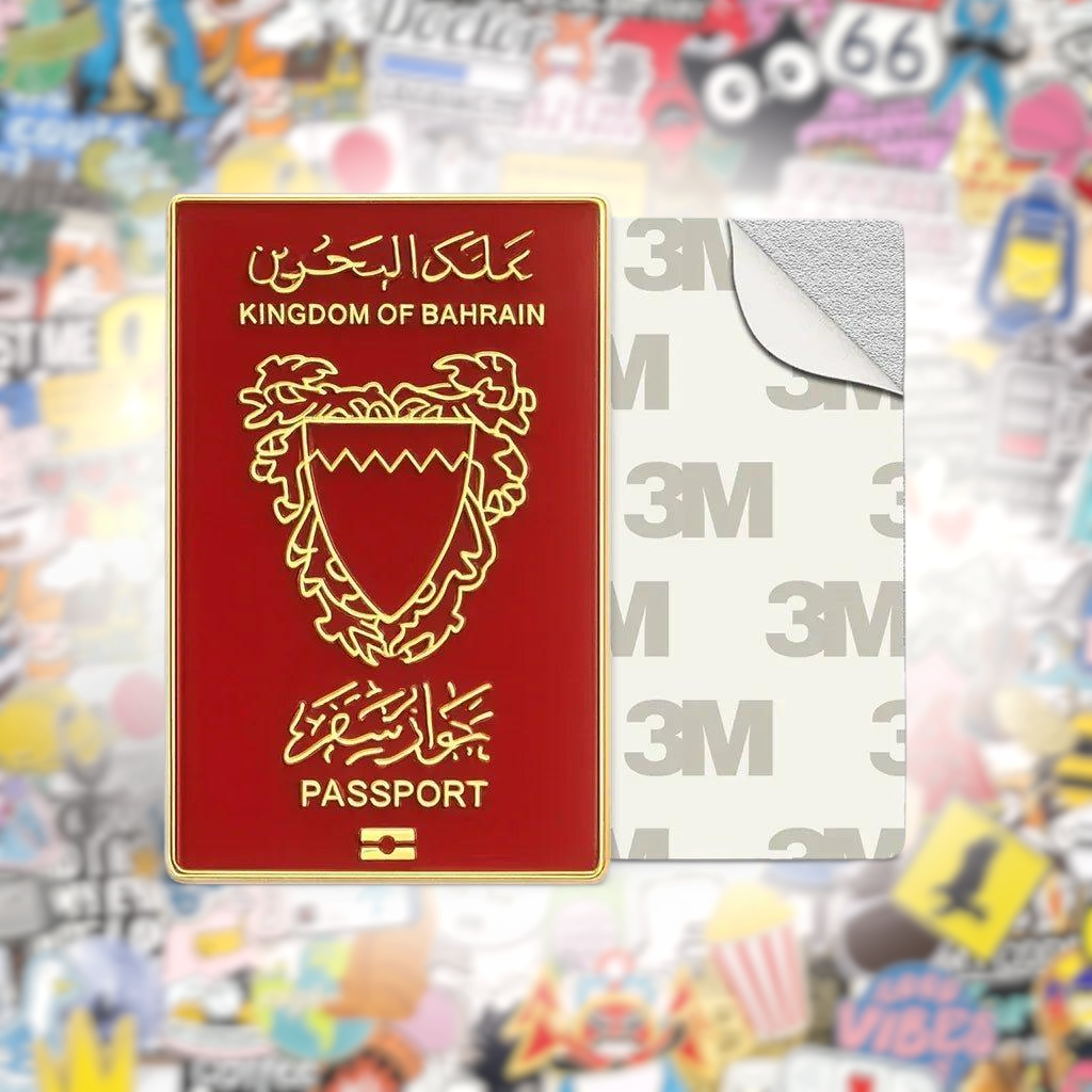 Bahrain Passport Metal Phone Sticker With 3M Sticky Backing - StickyPins