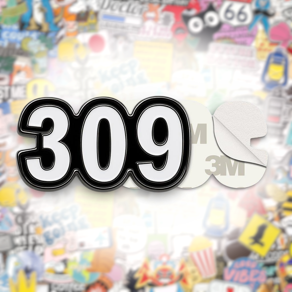 Saudi 309 Metal Phone Sticker Tribal Code With 3M Sticky Backing - StickyPins