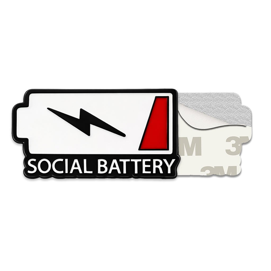 Social Battery Metal Phone Sticker With 3M Sticky Backing - StickyPins