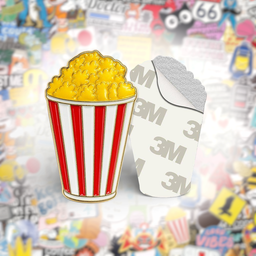 Popcorn Metal Phone Sticker With 3M Sticky Backing - StickyPins