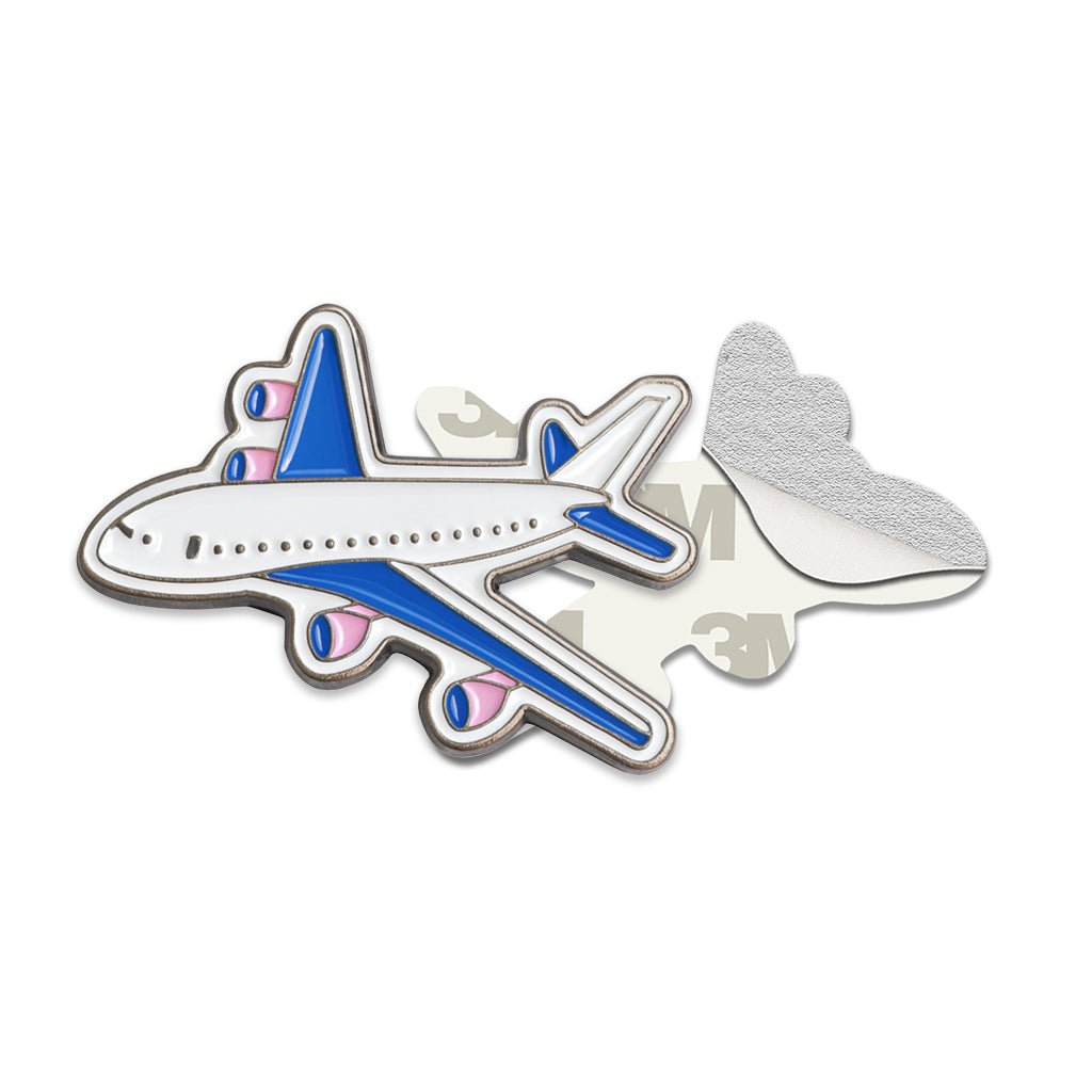 Blue and Pink Plane Metal Phone Sticker With 3M Sticky Backing - StickyPins