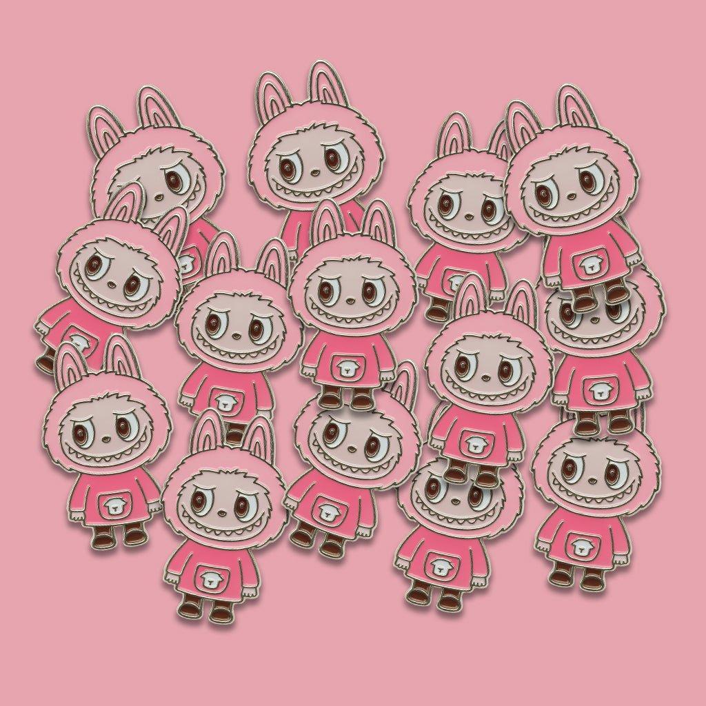 Pink Labubu Metal Phone Sticker With 3M Sticky Backing - StickyPins