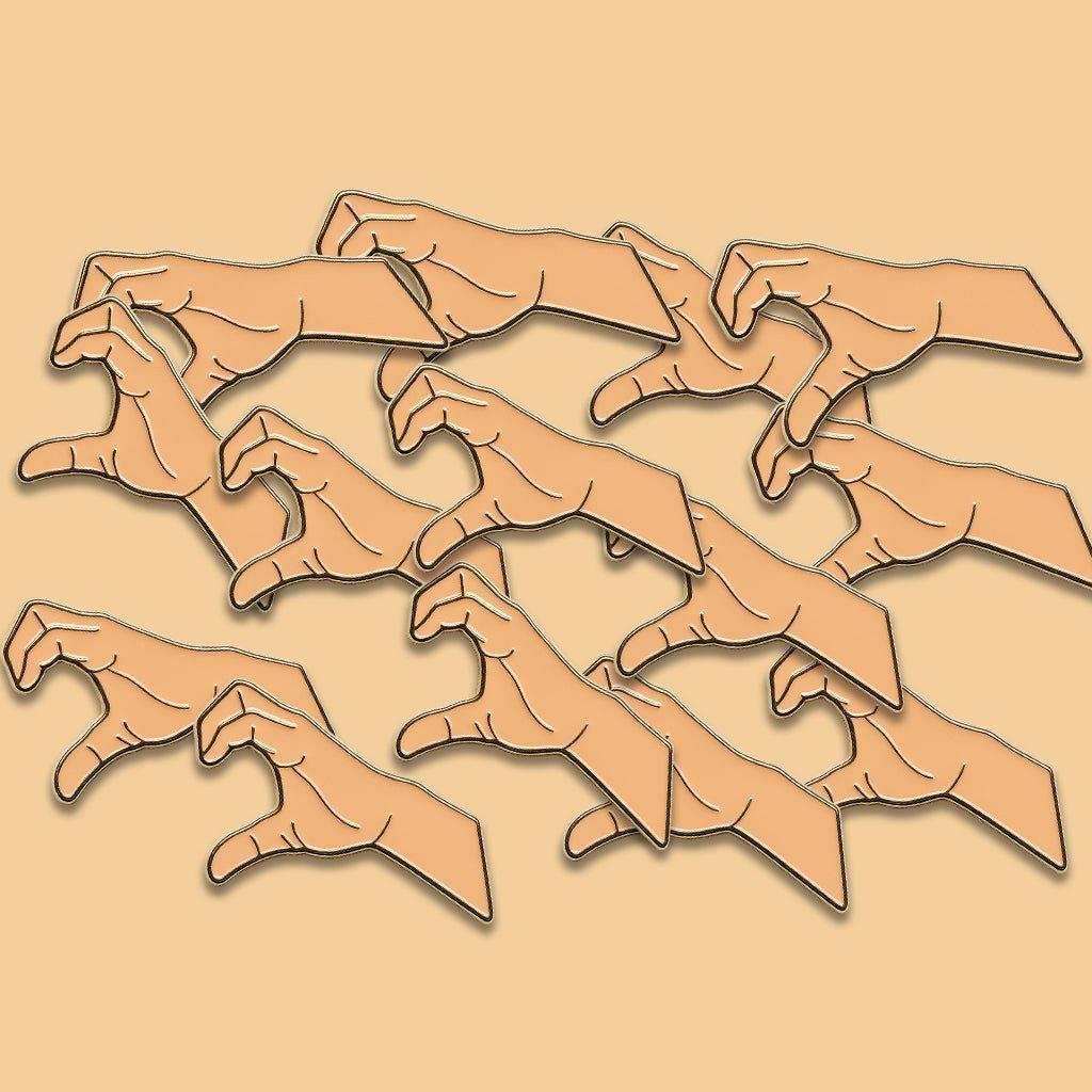 Right Finger Heart Hand Gesture Metal Phone Sticker With 3M Sticky Backing - StickyPins