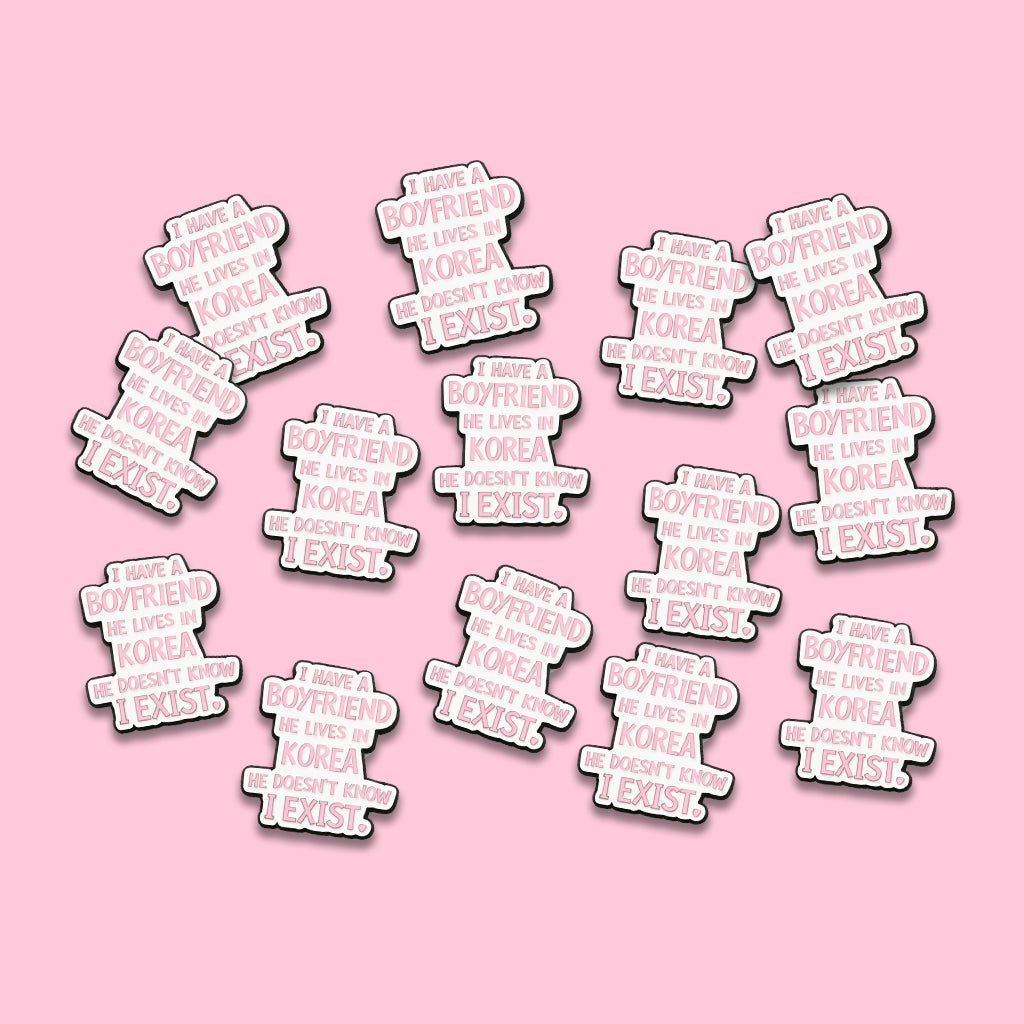 I Have A Boyfriend In Korea Metal Phone Sticker with 3M Sticky Backing - StickyPins