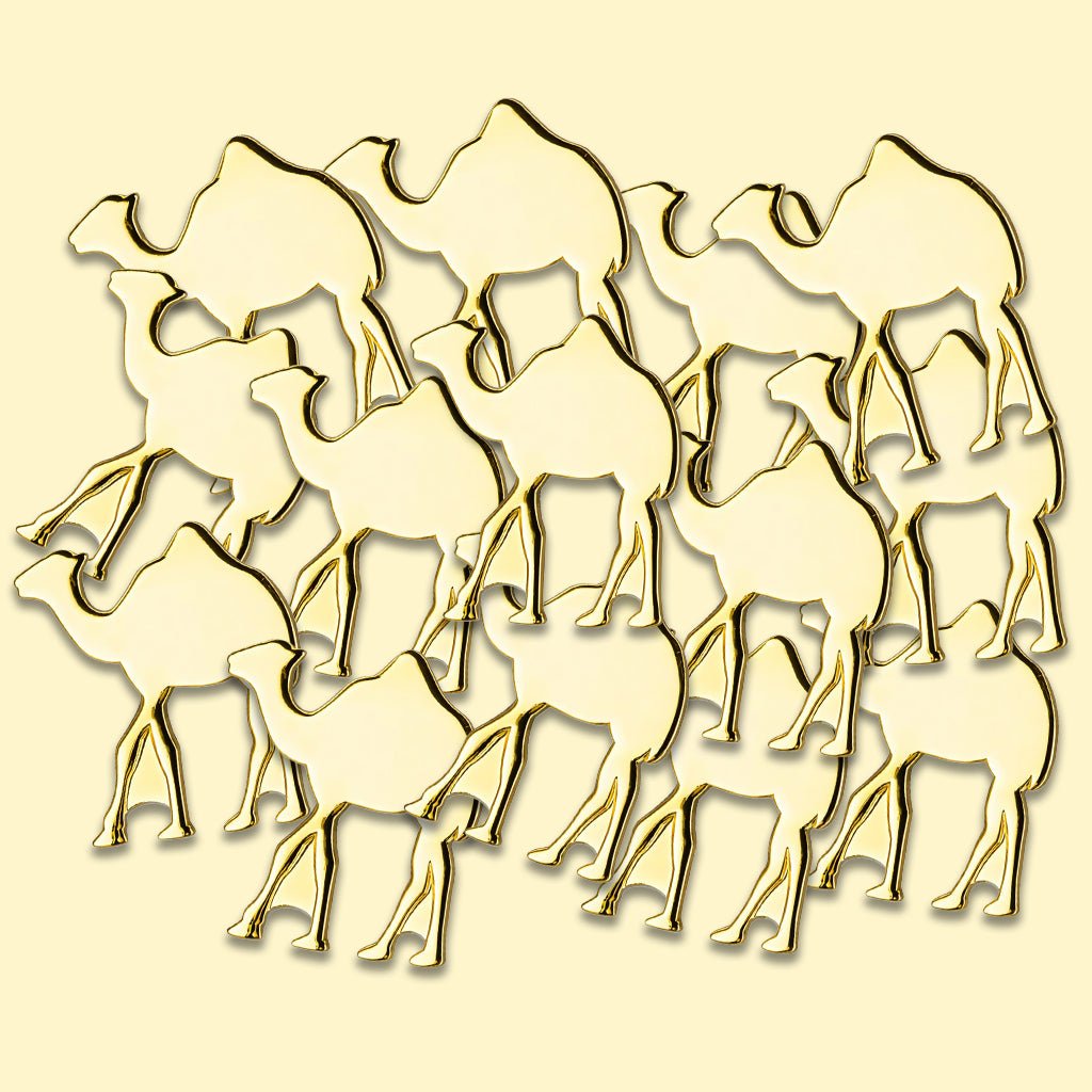 Gold Camel Silhouette Metal Phone Sticker With 3M Sticky Backing - StickyPins