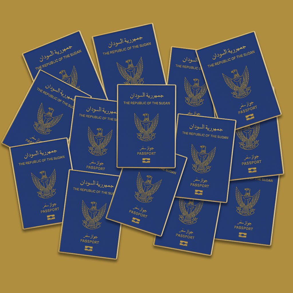 Sudan Passport Metal Phone Sticker With 3M Sticky Backing - StickyPins