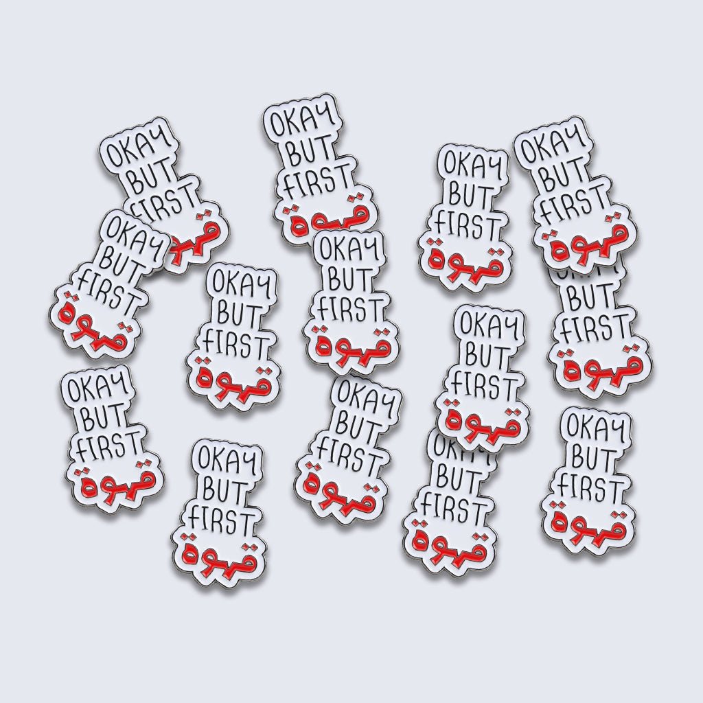 Okay But First… قهوة Metal Phone Sticker With 3M Sticky Backing - StickyPins