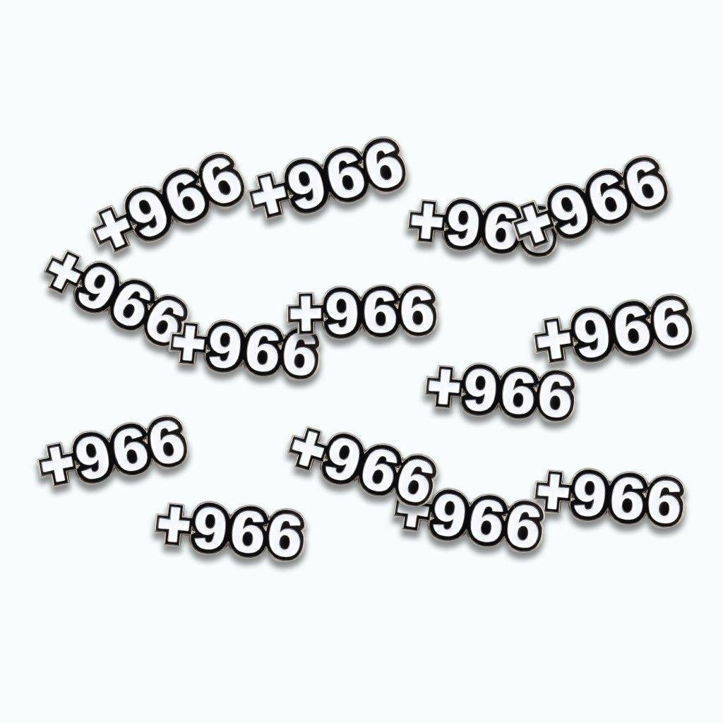 Saudi +966 Dial Code White Metal Phone Sticker With 3M Sticky Backing - StickyPins