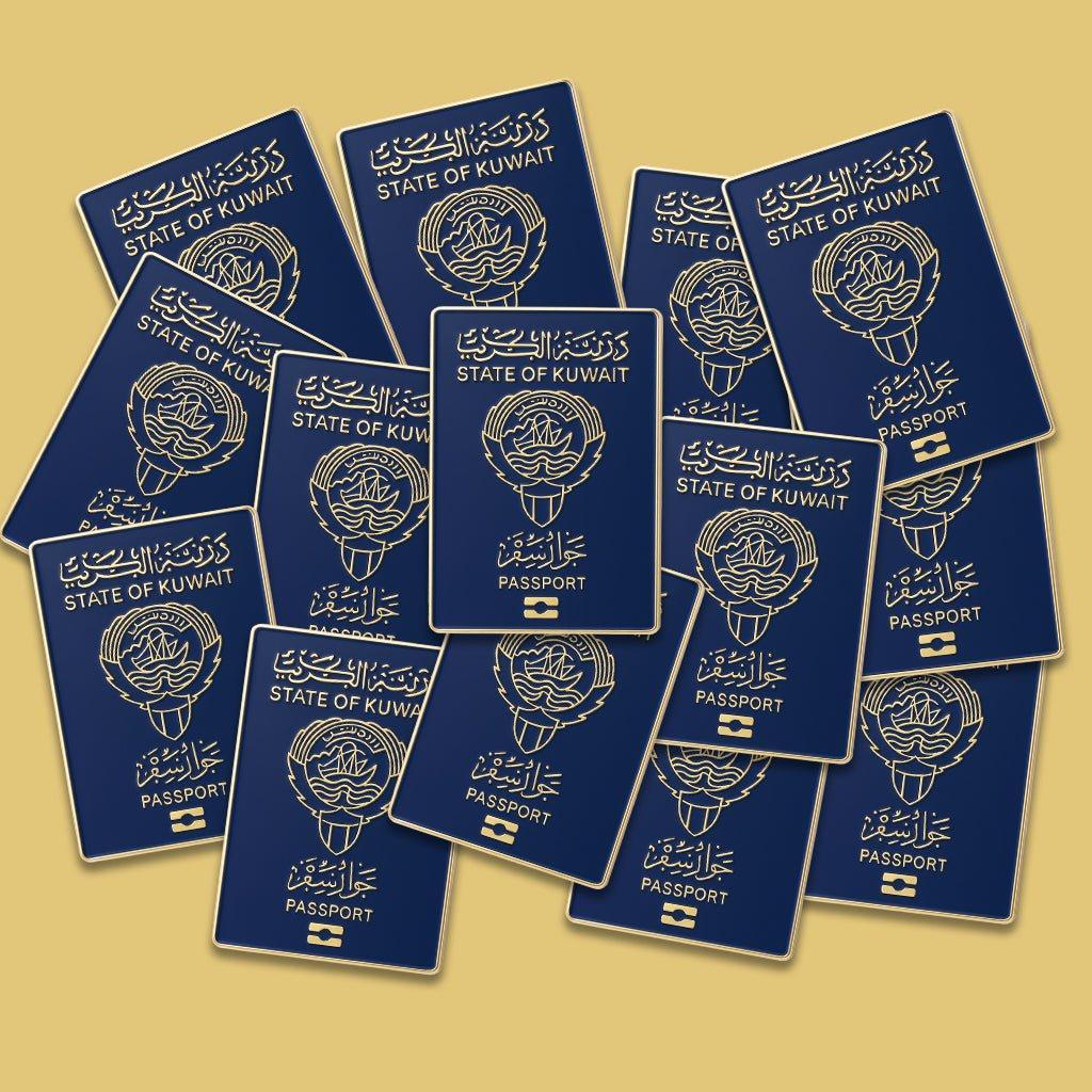 Kuwait Passport Metal Phone Sticker With 3M Sticky Backing - StickyPins