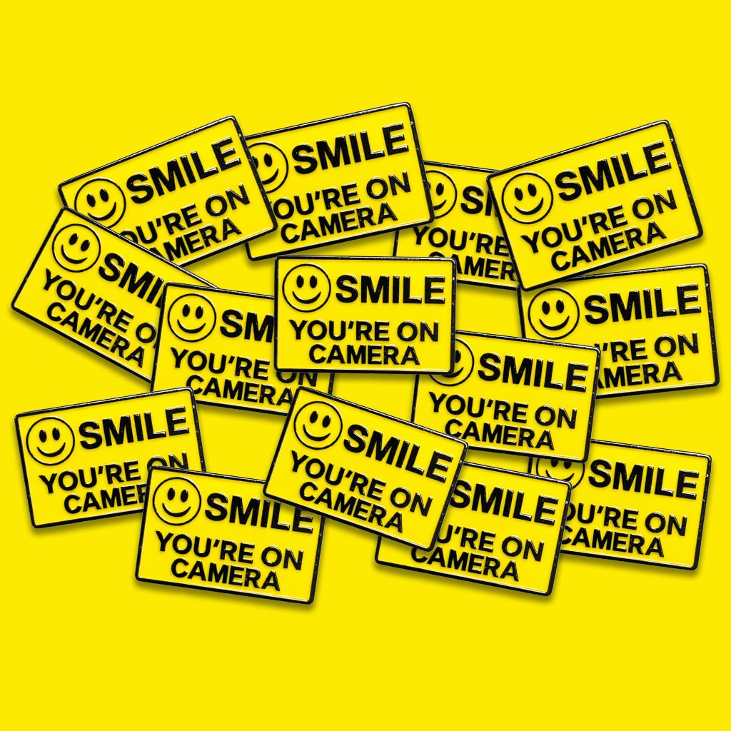 Smile You're On Camera Metal Phone Sticker with 3M Sticky Backing - StickyPins