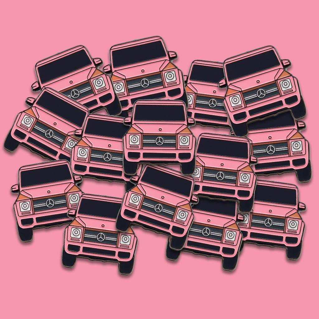 Pink G Wagon Metal Phone Sticker With 3M Sticky Backing - StickyPins