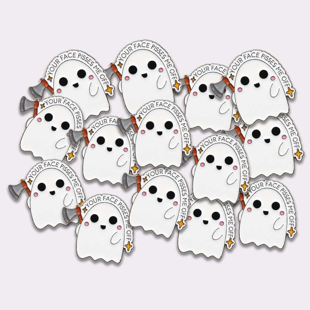 Your Face Pisses Me Off Ghost Metal Phone Sticker With 3M Sticky Backing - StickyPins