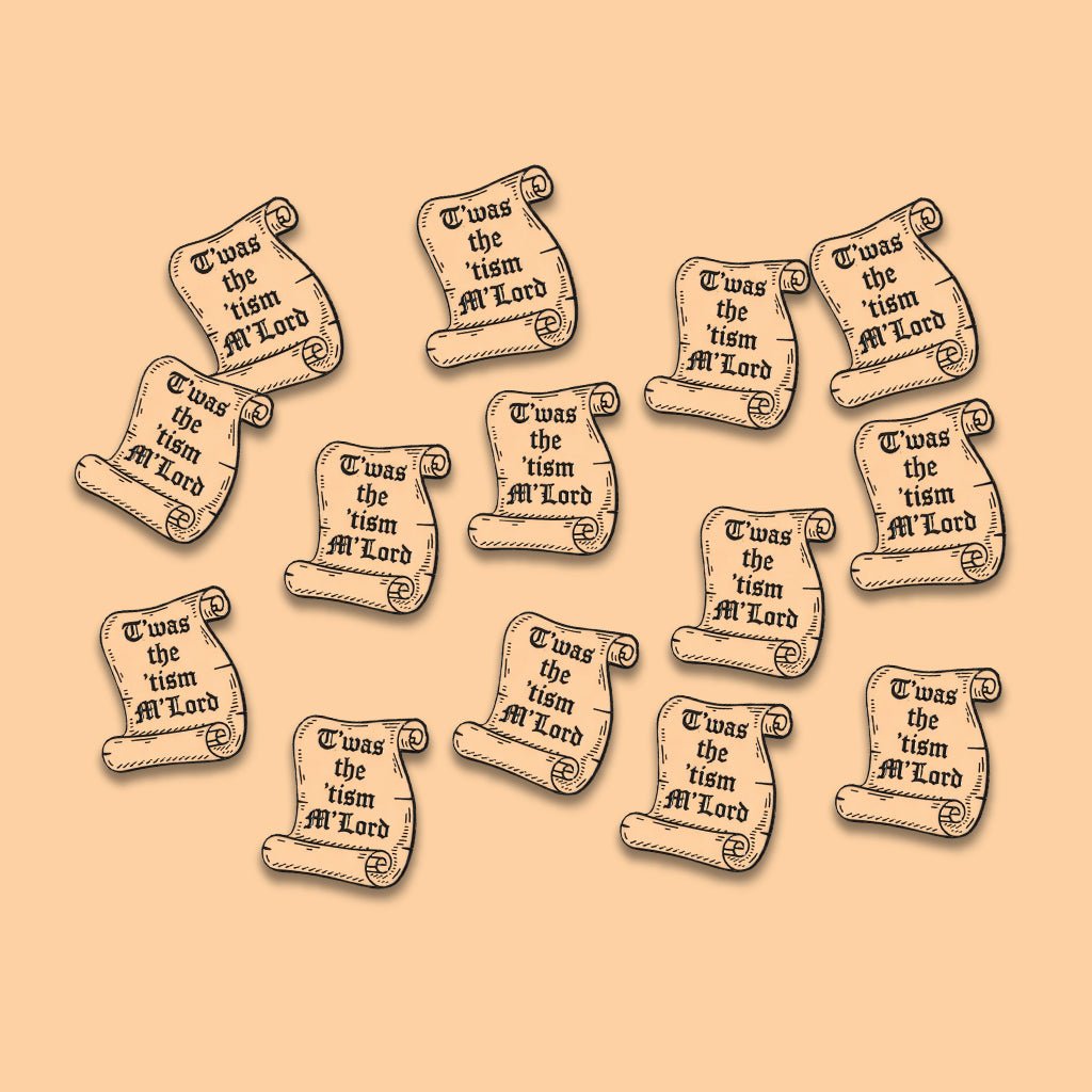 Twas The 'Tism M'Lord Metal Phone Sticker with 3M Sticky Backing - StickyPins