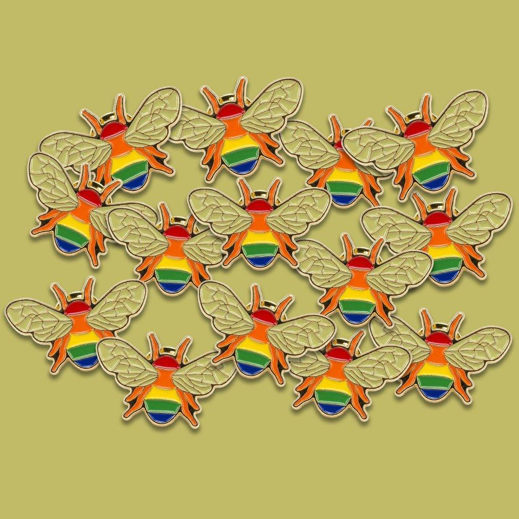 Rainbow Bee Metal Phone Sticker With 3M Sticky Backing - StickyPins