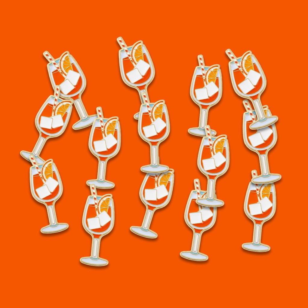 Aperol Spritz Cocktail Metal Phone Sticker With 3M Sticky Backing - StickyPins