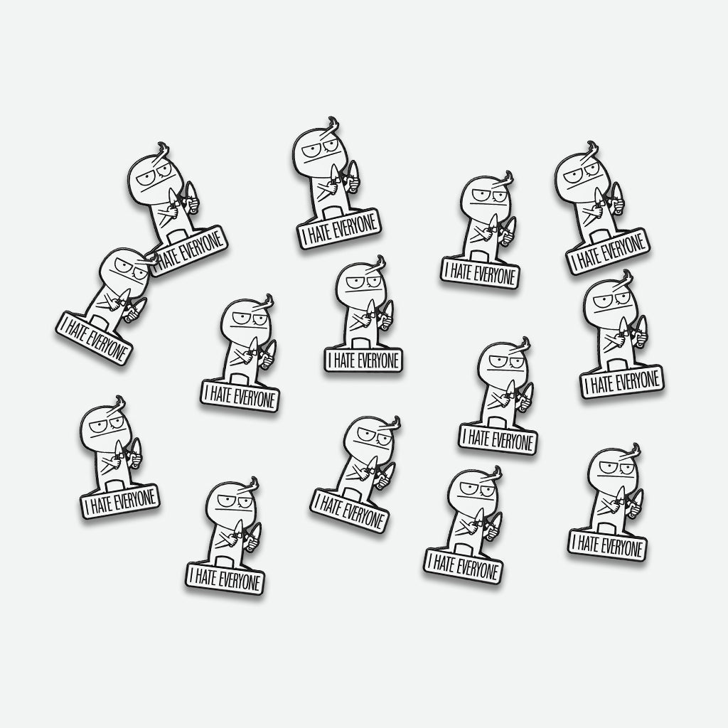 I Hate Everyone Metal Phone Sticker with 3M Sticky Backing - StickyPins