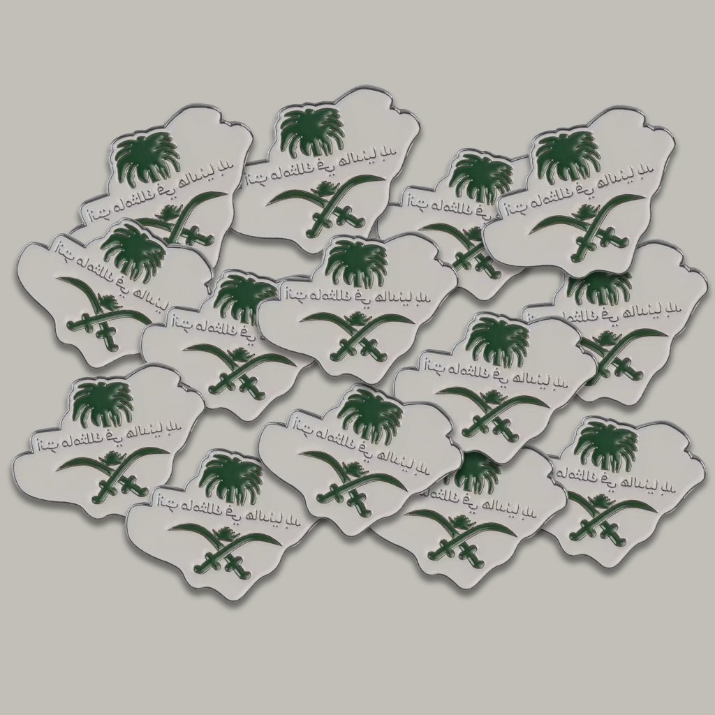 Saudi Emblem Map Metal Phone Sticker With 3M Sticky Backing - StickyPins