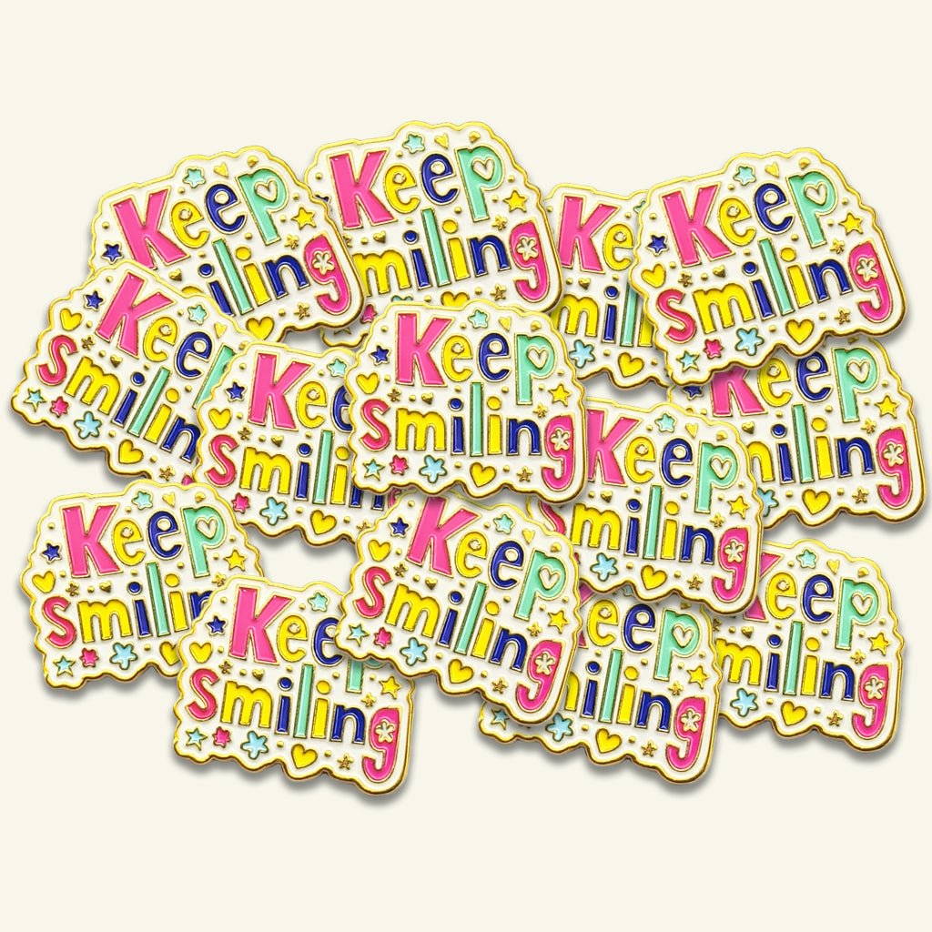 Keep Smiling Metal Phone Sticker with 3M Sticky Backing - StickyPins