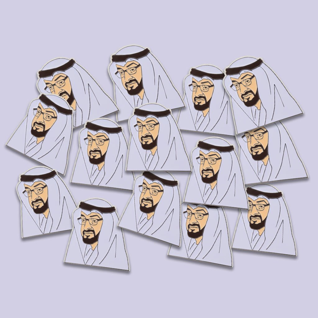 Sheikh Mohammed bin Zayed MBZ Metal Phone Sticker With 3M Sticky Backing - StickyPins