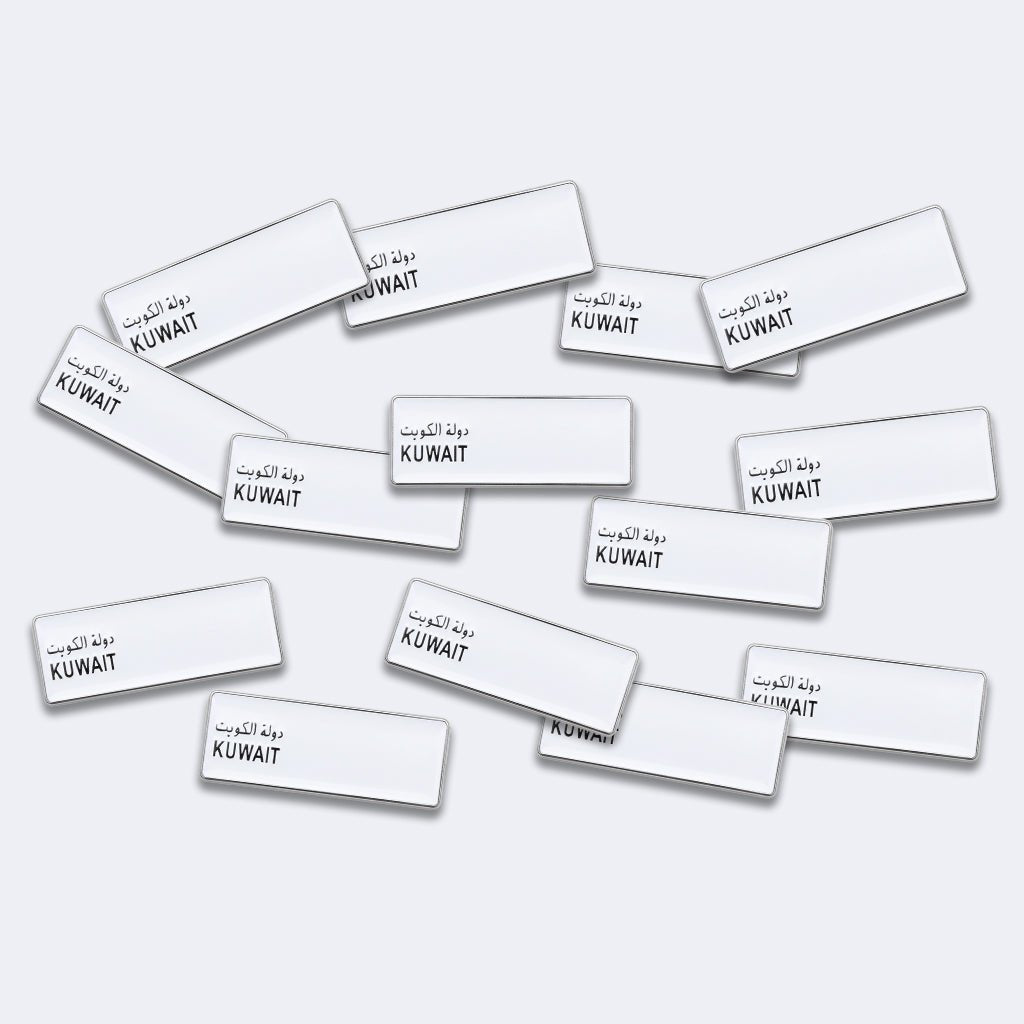 Kuwait Numberplate Metal Phone Sticker With 3M Sticky Backing - StickyPins