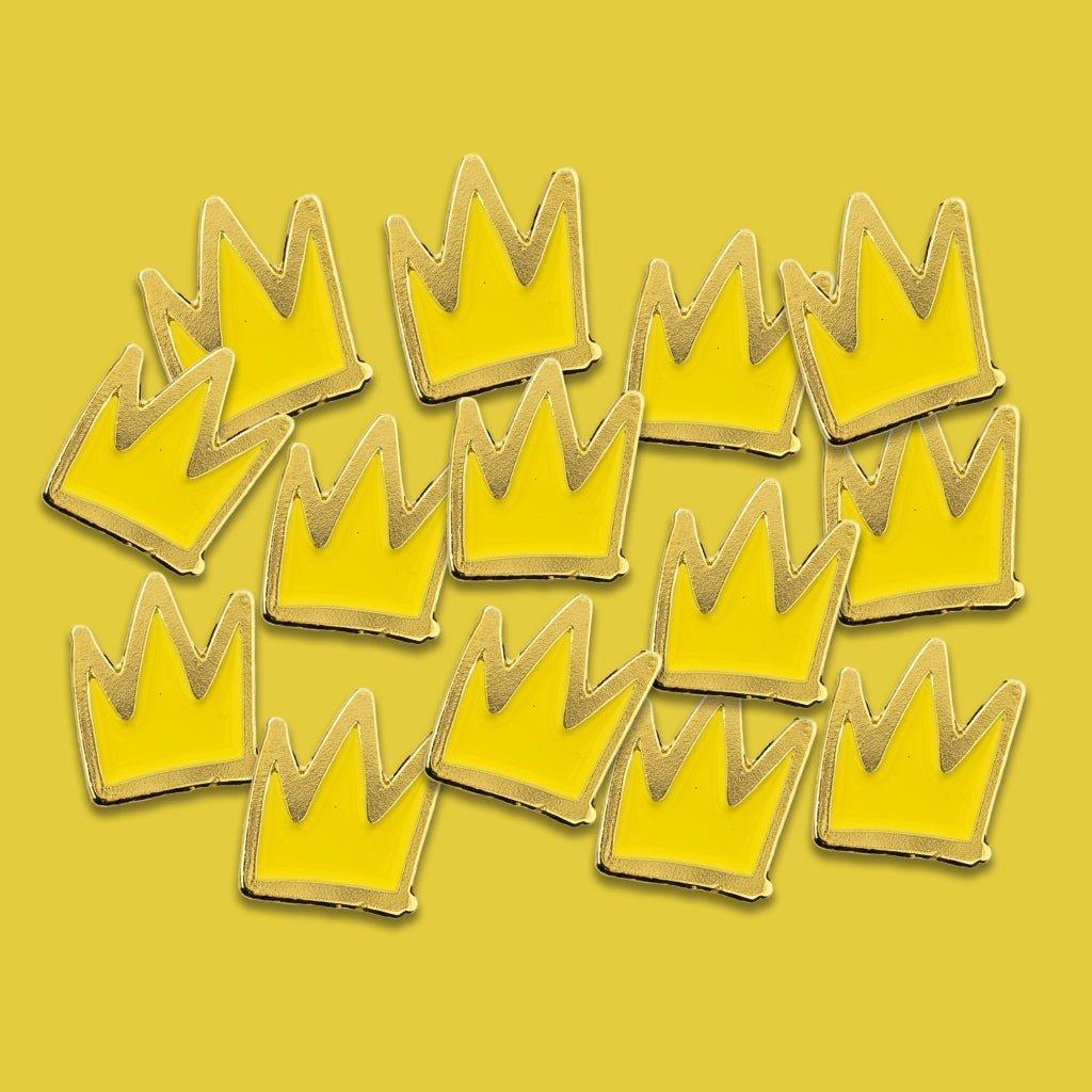 Gold Cartoon Crown Metal Phone Sticker With 3M Sticky Backing - StickyPins