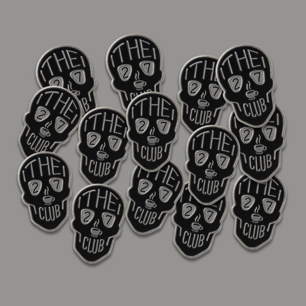 The 27 Club Skull Metal Phone Sticker With 3M Sticky Backing - StickyPins