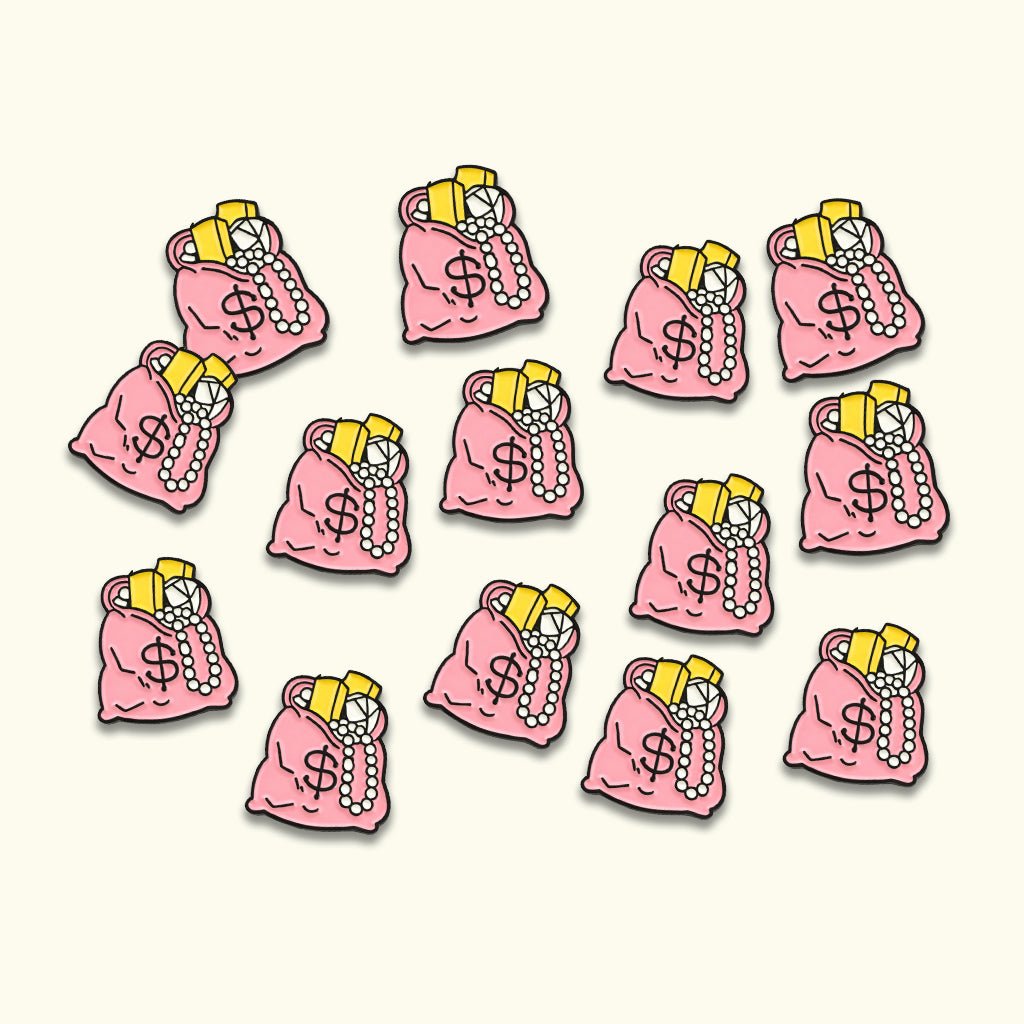 Pink Loot Bag Metal Phone Sticker with 3M Sticky Backing - StickyPins