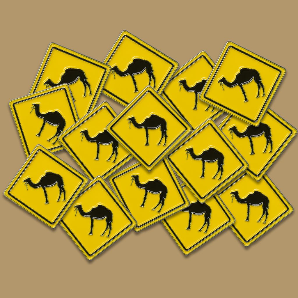 Camel Crossing Metal Phone Sticker With 3M Sticky Backing - StickyPins