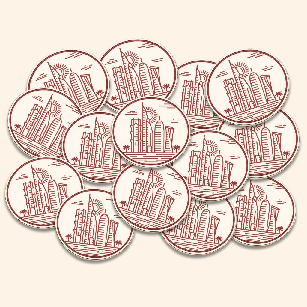 Doha Skyline Metal Phone Sticker With 3M Sticky Backing - StickyPins