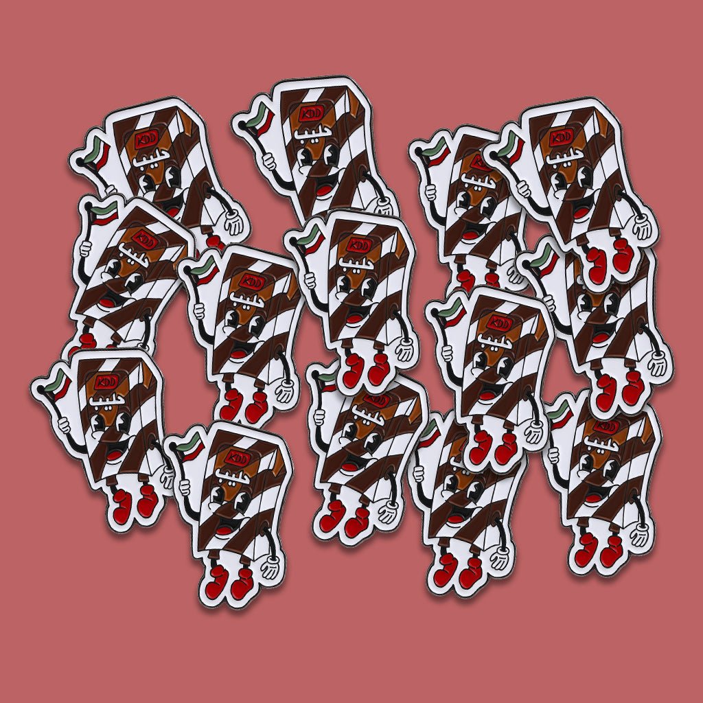 KDD Chocolate Milk Kuwait Flag Metal Phone Sticker With 3M Sticky Backing - StickyPins