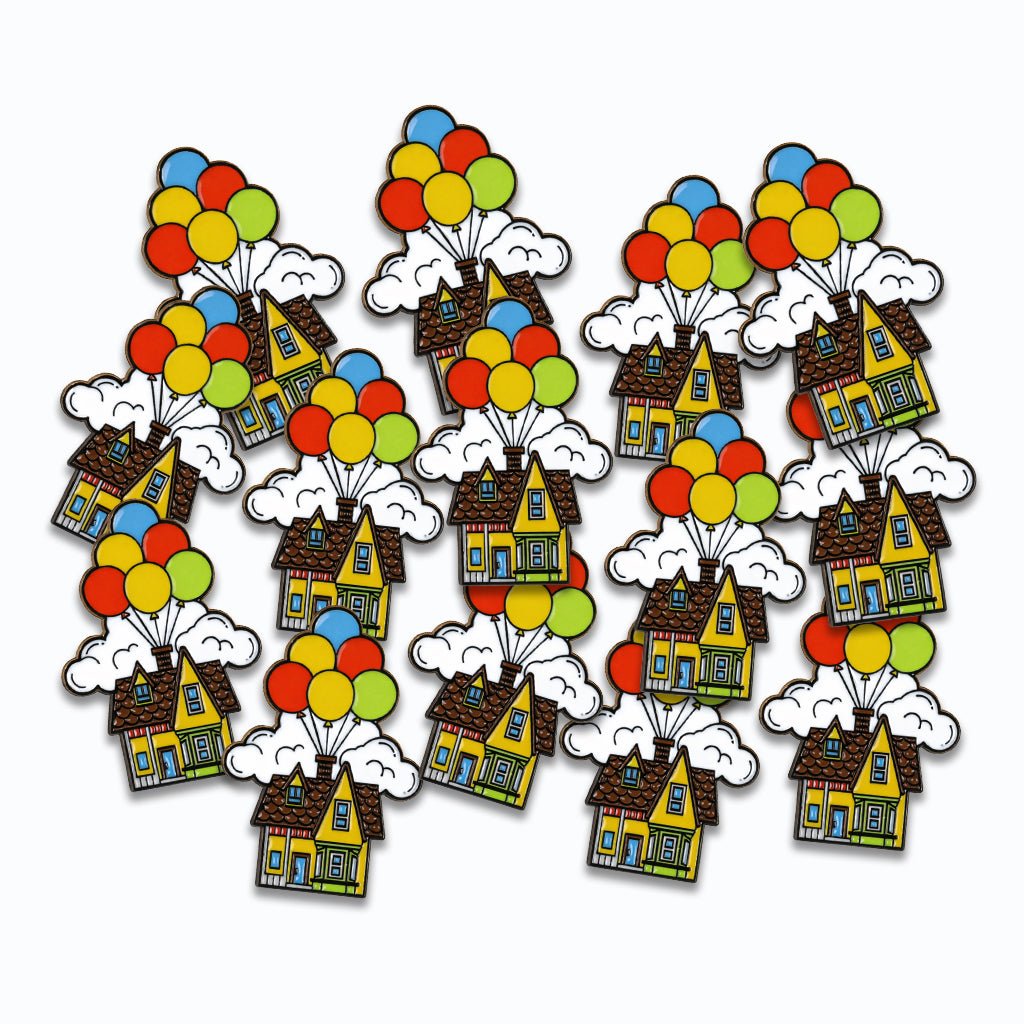 Balloon House Up Metal Phone Sticker With 3M Sticky Backing - StickyPins