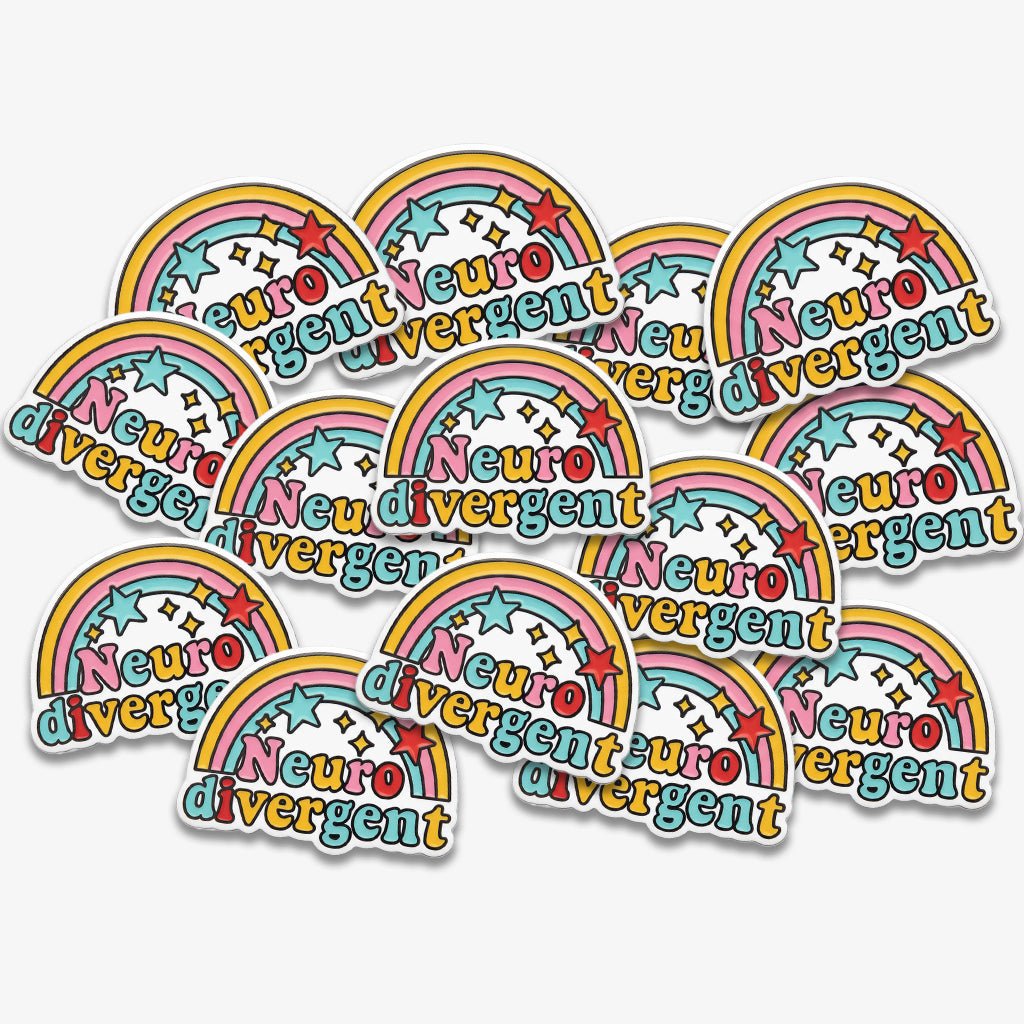 Neurodivergent Rainbow Metal Phone Sticker with 3M Sticky Backing - StickyPins