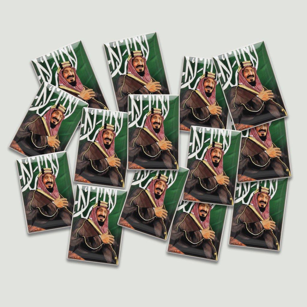 King Salman Portrait Metal Phone Sticker With 3M Sticky Backing - StickyPins
