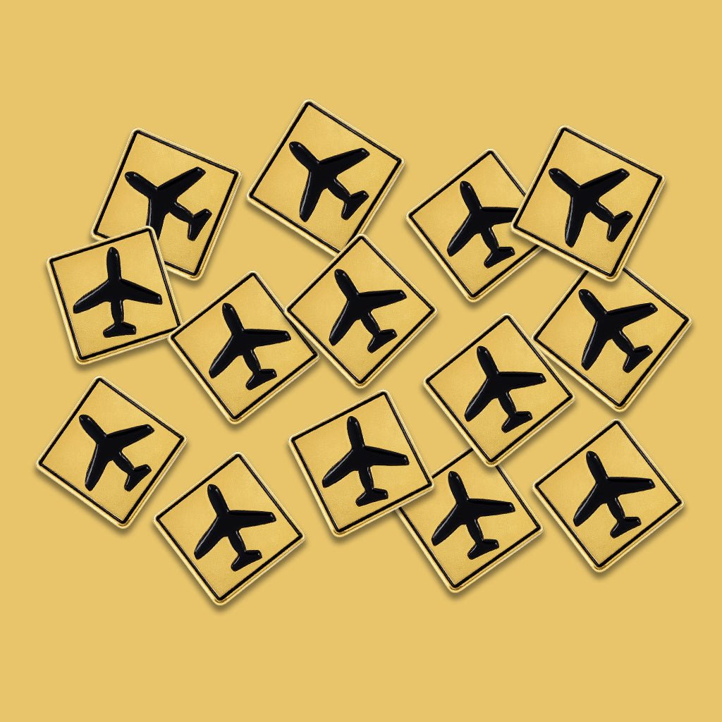 Plane Sign Metal Phone Sticker With 3M Sticky Backing - StickyPins