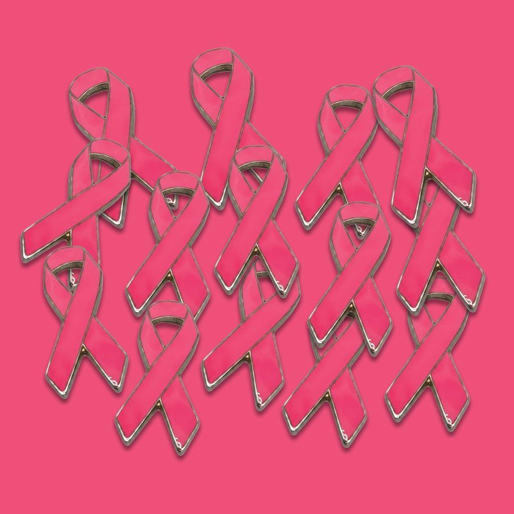 Pink Ribbon Breast Cancer Awareness Metal Phone Sticker With 3M Sticky Backing - StickyPins