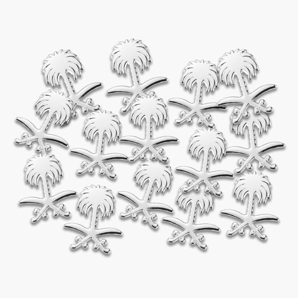 Silver Saudi Emblem Metal Phone Sticker With 3M Sticky Backing - StickyPins