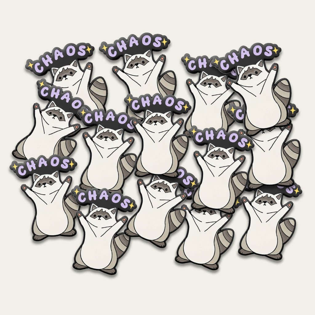 Chaos Raccoon Metal Phone Sticker with 3M Sticky Backing - StickyPins