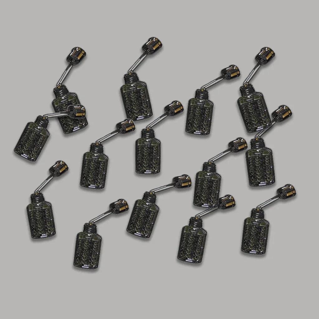 Black Perfume Bottle Metal Phone Sticker With 3M Sticky Backing - StickyPins