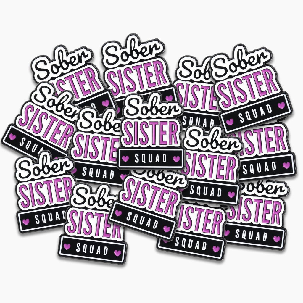 Sober Sister Squad Metal Phone Sticker with 3M Sticky Backing - StickyPins