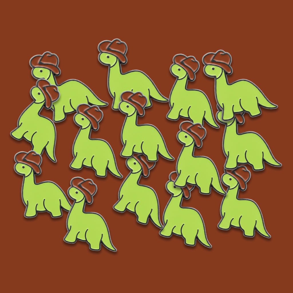 Cowboy Dinosaur Metal Phone Sticker with 3M Sticky Backing - StickyPins