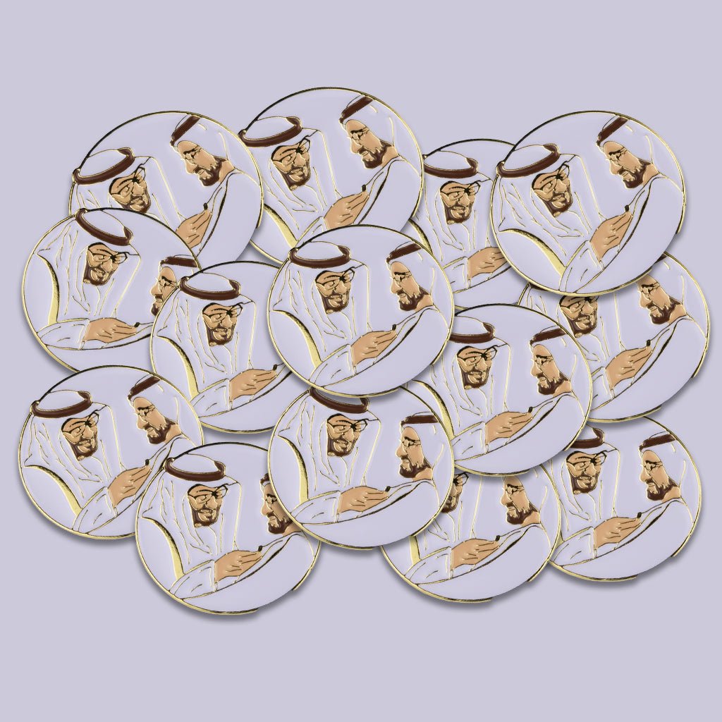Sheikh Mohammed bin Zayed & Sheikh Mohammed UAE Metal Phone Sticker With 3M Sticky Backing - StickyPins