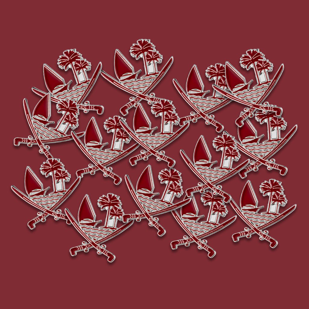 Qatar Emblem Silver Metal Phone Sticker With 3M Sticky Backing - StickyPins